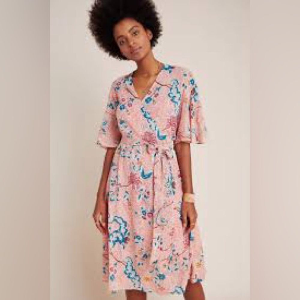 Anthropologie Maeve Adelaide Wrap Dress Size S Sheer Lightweight Summer Boho